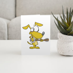 Lustiger Hund spielt Banjo-Musik Karte