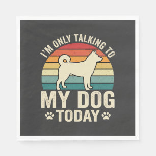 Lustiger Hund spricht Retro-Sonnenuntergang Serviette
