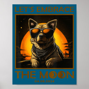 Lustiger Hund Totale Sonnenfinsternis Umarmen Poster