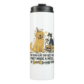 Lustiger Hund und Katzenliebhaber Thermal Tumbler Thermosbecher