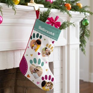 Lustiger Hund- und Katzenpfotenabdruck Individuell Kleiner Weihnachtsstrumpf