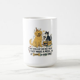 Lustiger Hund und Katzenschaos Süße Haustierliebha Kaffeetasse