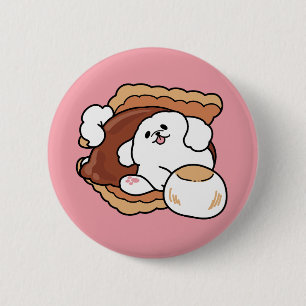 Lustiger Hund und S'more-Design – Kawaii-Haustierl Button