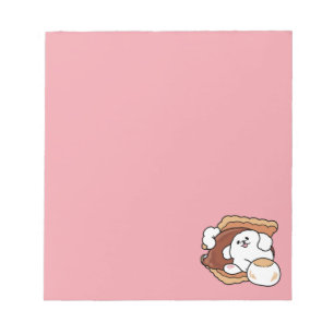 Lustiger Hund und S'more-Design – Kawaii-Haustierl Notizblock