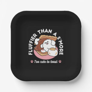 Lustiger Hund und S'more-Design – Kawaii-Haustierl Pappteller