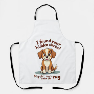 Lustiger Hund versteckte Socken Zitat Vintage Cart Schürze