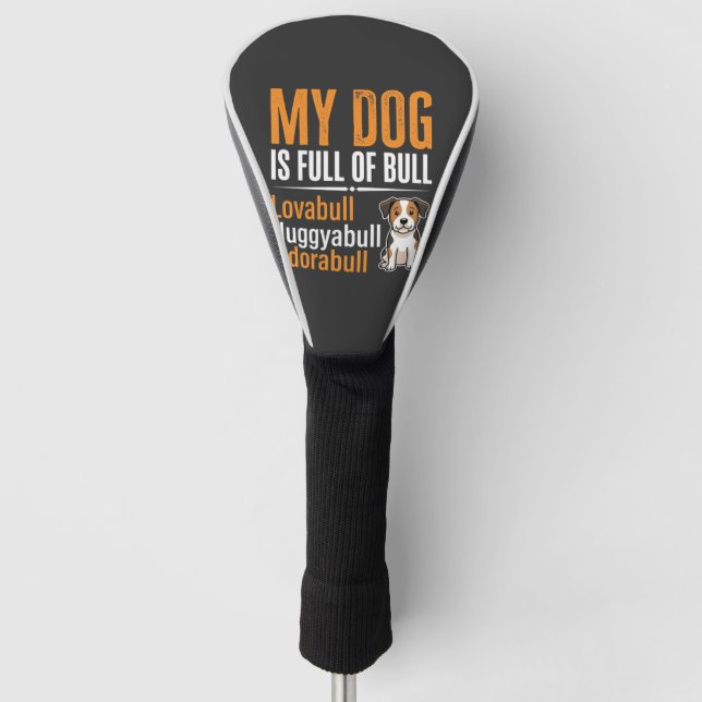 Lustiger Hund voll mit Stier Design Golf Headcover (Vorderseite)