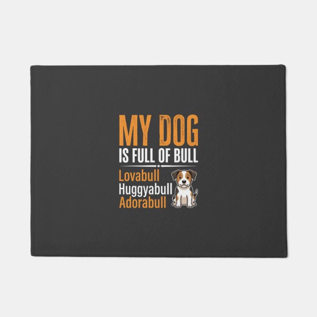 Lustiger Hund voller Stier-Design Fußmatte (Vorderseite)