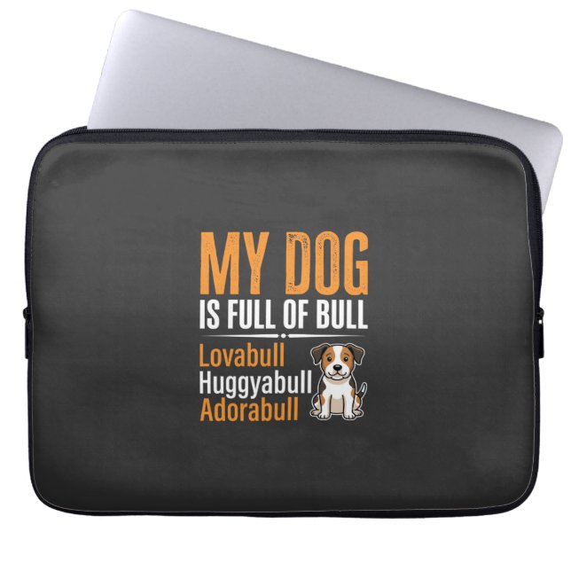 Lustiger Hund voller Stier-Design Laptopschutzhülle (Vorderseite)