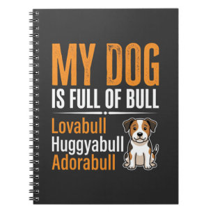 Lustiger Hund voller Stier-Design Notizblock