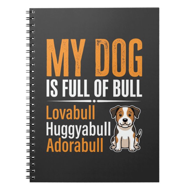 Lustiger Hund voller Stier-Design Notizblock (Vorderseite)