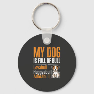 Lustiger Hund voller Stier-Design Schlüsselanhänger
