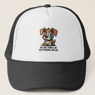 Lustiger Hunde-Butler-Cartoon-Spruch Truckerkappe
