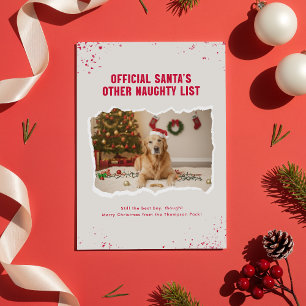 Lustiger Hunde-Foto-Weihnachten im modernen Humor Feiertagskarte