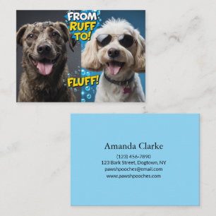Lustiger Hunde-Grooming Von Struppig zu Fluffig!Ka Visitenkarte