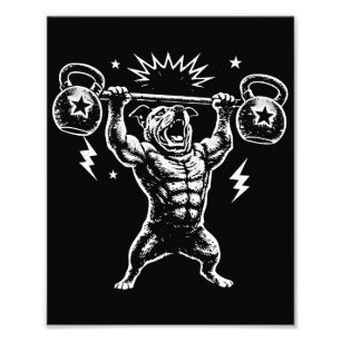 Lustiger Hunde-Gym-Workout Hilarisches Gewichthebe Fotodruck
