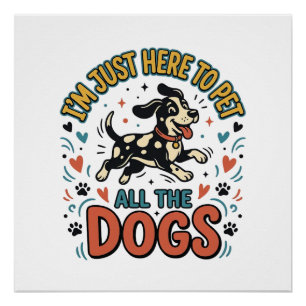 Lustiger Hunde-Liebhaber Vintage-Haustier Alle Hun Poster