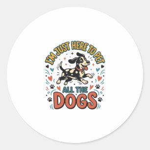 Lustiger Hunde-Liebhaber Vintage-Haustier Alle Hun Runder Aufkleber