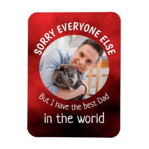 Lustiger Hunde-Spruch Vatertag Individuelles Foto  Magnet