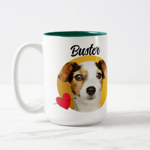 Lustiger Hunde-Zitat & individuelles Foto/Name Vat Zweifarbige Tasse