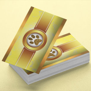 Lustiger Hundeausführer Haustiersitter Goldene Pfo Visitenkarte