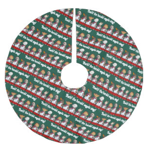 Lustiger Hundechor Bellt! Weihnachtslied Wortspiel Polyester Weihnachtsbaumdecke