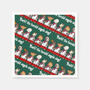 Lustiger Hundechor Bellt! Weihnachtslied Wortspiel Serviette