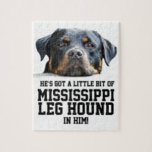 Lustiger Hundekopf des Mississippi-Bein-Jagdhund-  Puzzle