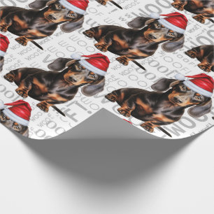 Lustiger Hundeliebhaber Glatter Dachshund in einem Geschenkpapier