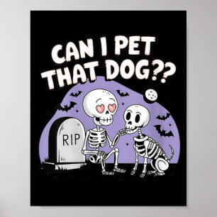 Lustiger Hundeliebhaber-Skelett-Totenkopf Damen Lu Poster