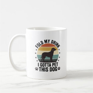 Lustiger Hundeliebhaber Vintage-Falte Mein Getränk Kaffeetasse
