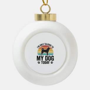 Lustiger Hundeliebhaber Vintage Sonnenuntergang Zi Keramik Kugel-Ornament