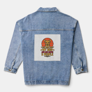 Lustiger Hundeliebhaber Vintage-Zitat-Vektordesign Jeansjacke