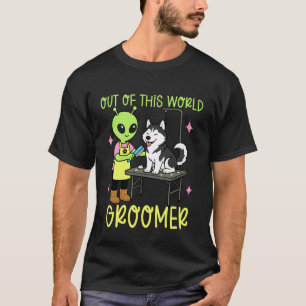 Lustiger Hundepfleger-Job Alien Humor Husky-Pflege T-Shirt