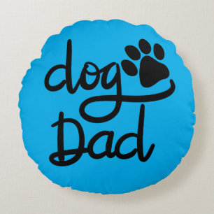 Lustiger Hundepfotenabdruck Hund Papa Rundes Kissen