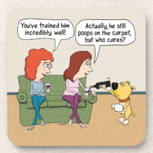 Lustiger Hundeströmender Wein beim Kacken nicht Getränkeuntersetzer