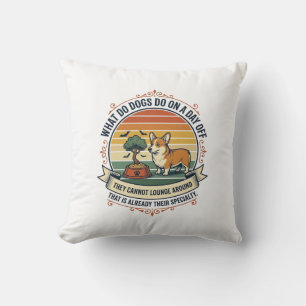 Lustiger Hundetag Auszeit Vintage-Gravur-Zitat-Shi Kissen