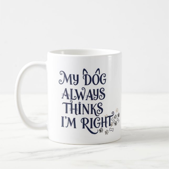 Lustiger Hundetext Kaffeetasse (Links)