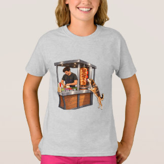 Lustiger hungriger Hund am Shawarma-Stand Kinder-T T-Shirt