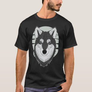 Lustiger Husky-Hund-Abdruck-Kunstwerk-Gesicht mit T-Shirt