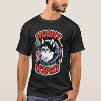 Lustiger Husky-Hund Im Weltraum-Design Lustige Kin T-Shirt