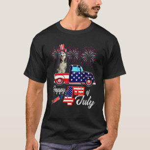Lustiger Husky-Hund mit Sonnenbrille amerikanische T-Shirt