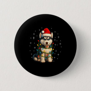 Lustiger Husky-Hund Weihnachten Pj Schlafanzug Män Button
