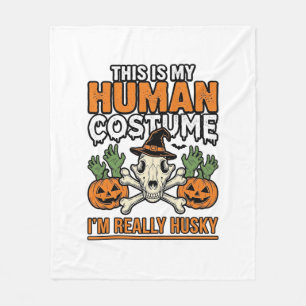 Lustiger Husky-Mensch-Kostüm Halloween-Hund-Shirt Fleecedecke