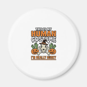 Lustiger Husky-Mensch-Kostüm Halloween-Hund-Shirt  Magnet