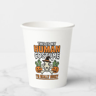 Lustiger Husky-Mensch-Kostüm Halloween-Hund-Shirt  Pappbecher
