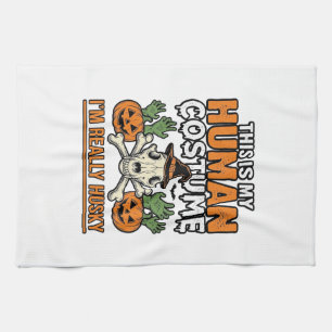 Lustiger Husky-Menschen-Kostüm Halloween-Hunde-Shi Geschirrtuch