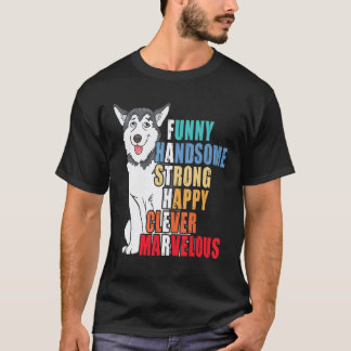 Lustiger Husky-Vater Husky  Hübscher Starker Vater T-Shirt