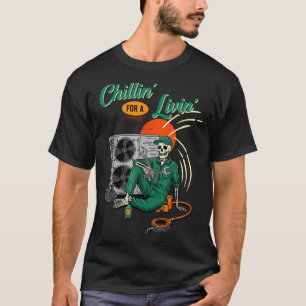 Lustiger Hvac-Tech-Skelett, das sich ein Leben lan T-Shirt