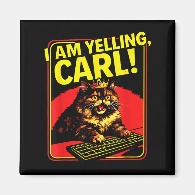Lustiger Ich Schrei Carl Katzen Meme Magnet (Vorne)